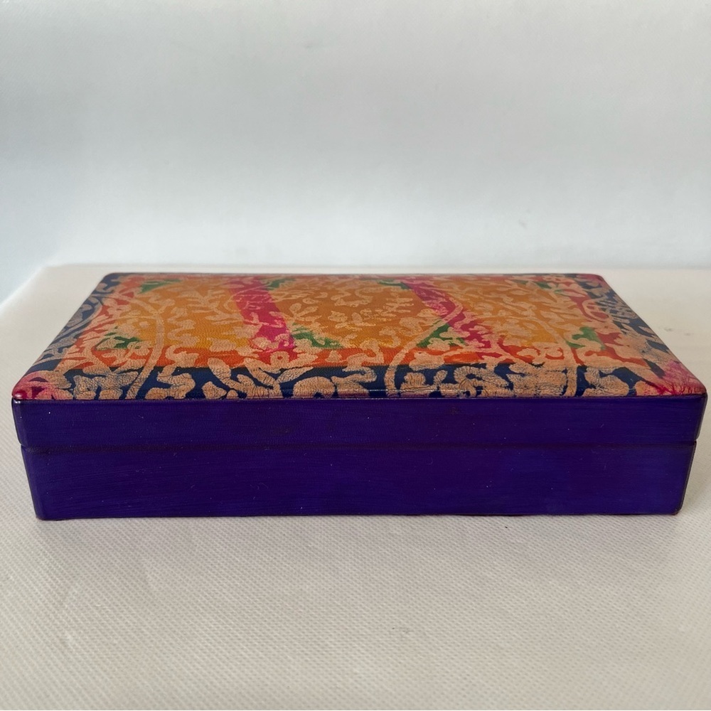 Vintage Purple Orange Decorative Jewelry Box